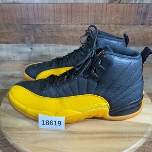 Nike Shoes Mens 11.5 Air Jordan 12 Retro University Gold Black Hightops Leather